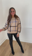 Load and play video in Gallery viewer, Oatmeal Plaid Sweater
