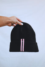 Load image into Gallery viewer, Striped Beanie // Pink &amp; Black
