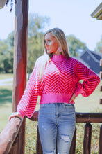 Load image into Gallery viewer, Pretty in Pink Herringbone Sweater
