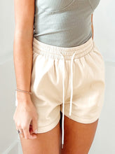 Load image into Gallery viewer, Faux Leather Shorts //  Beige
