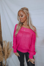 Load image into Gallery viewer, Off The Shoulder Sweater // Pink
