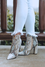 Load image into Gallery viewer, Brittany Snakeskin Booties
