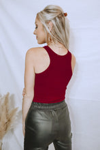 Load image into Gallery viewer, Ribbed Racerback Bodysuit / Burgundy
