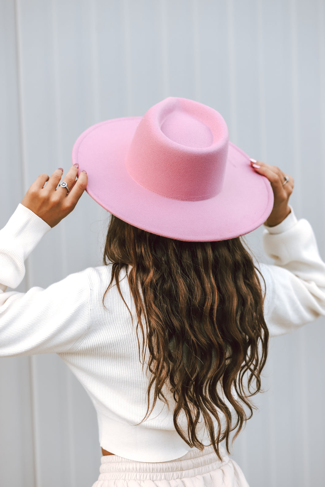 Bubblegum Pink Wide Brim Hat