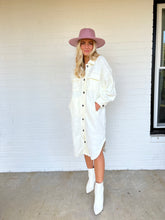Load image into Gallery viewer, Cozy Ivory Ankle Length Shacket Dress
