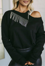 Load image into Gallery viewer, Rhinestone Fringe Cut Out Pullover

