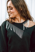 Load image into Gallery viewer, Rhinestone Fringe Cut Out Pullover
