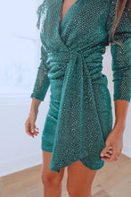 Load image into Gallery viewer, Emerald Sequin Holiday Dress
