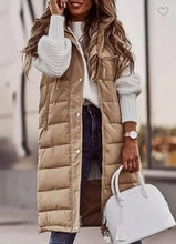 Load image into Gallery viewer, Full Length Hooded Puffer Vest
