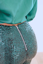 Load image into Gallery viewer, Green Sequin Bell Bottoms
