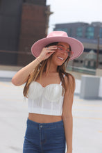 Load image into Gallery viewer, Bubblegum Pink Wide Brim Hat
