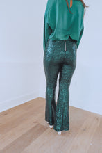 Load image into Gallery viewer, Green Sequin Bell Bottoms
