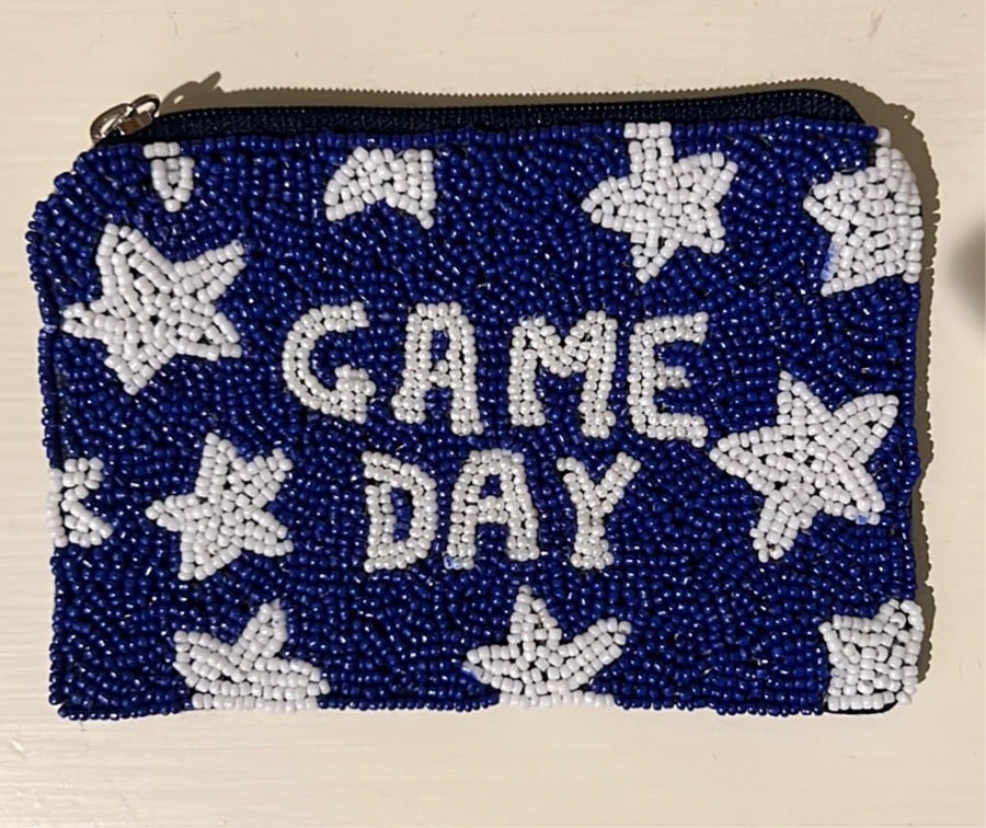 Game Day Seed Bead Coin Purse