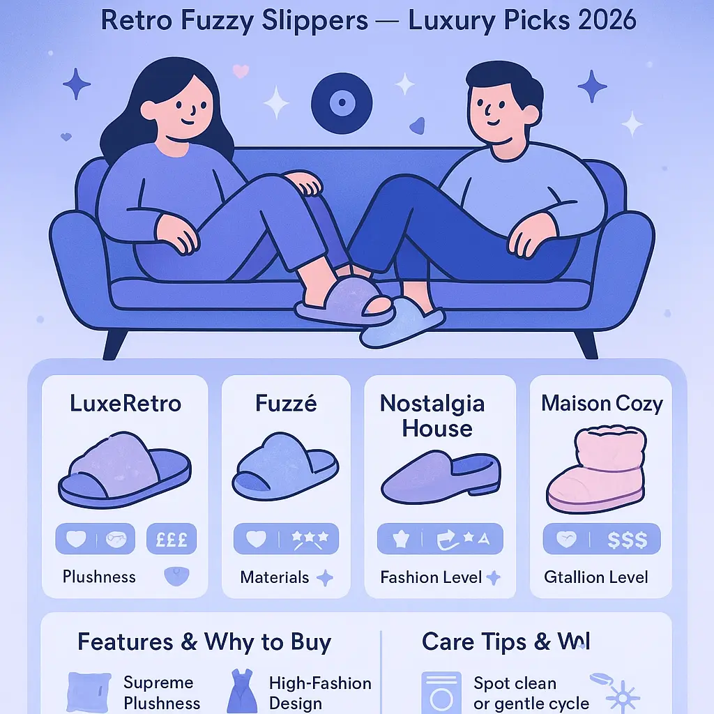 retro fuzzy slippers - House