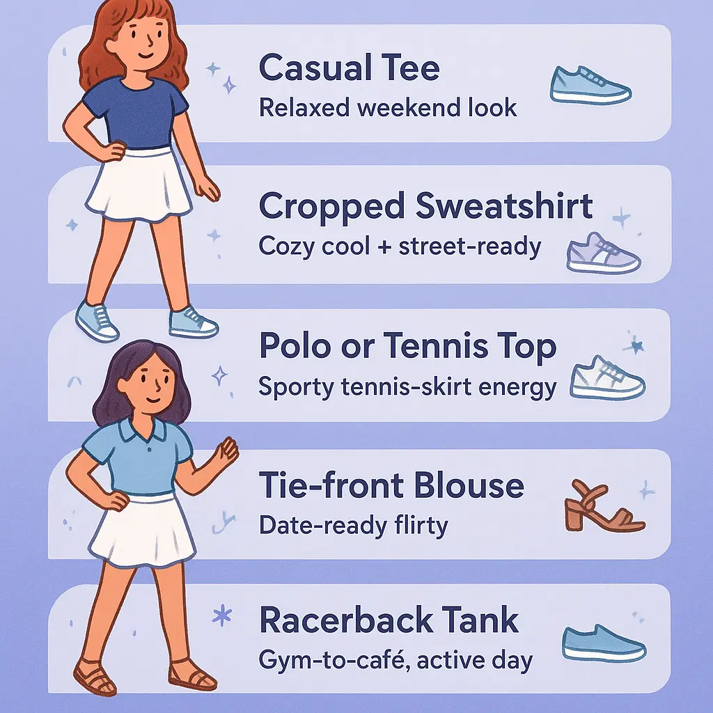 white ruffle skort - Tops