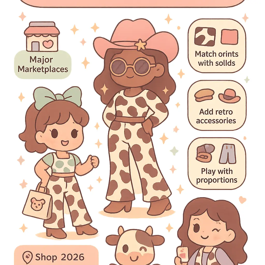 cow print flare jeans - Print