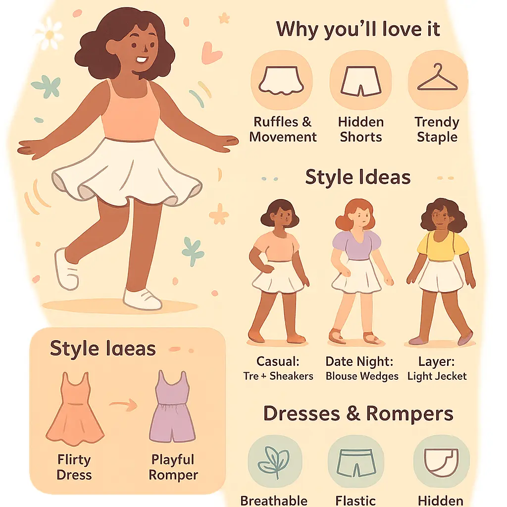 white ruffle skort - Dresses