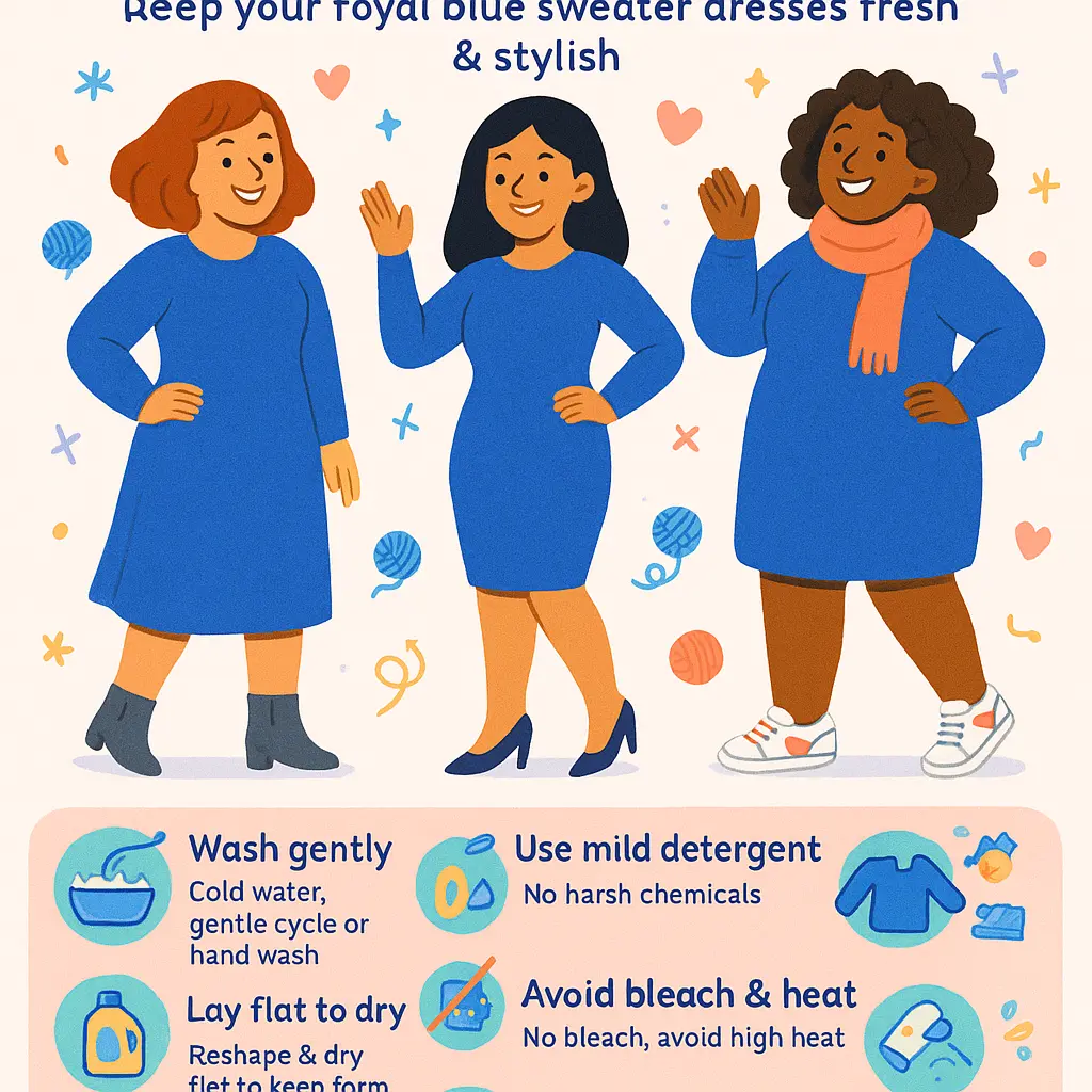 royal blue sweater dress - Dress