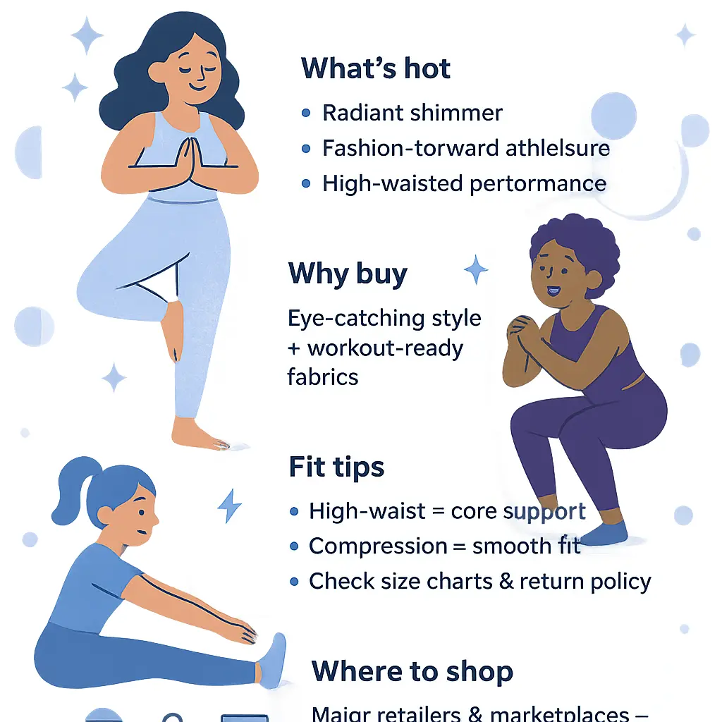 metallic workout leggings - Pants