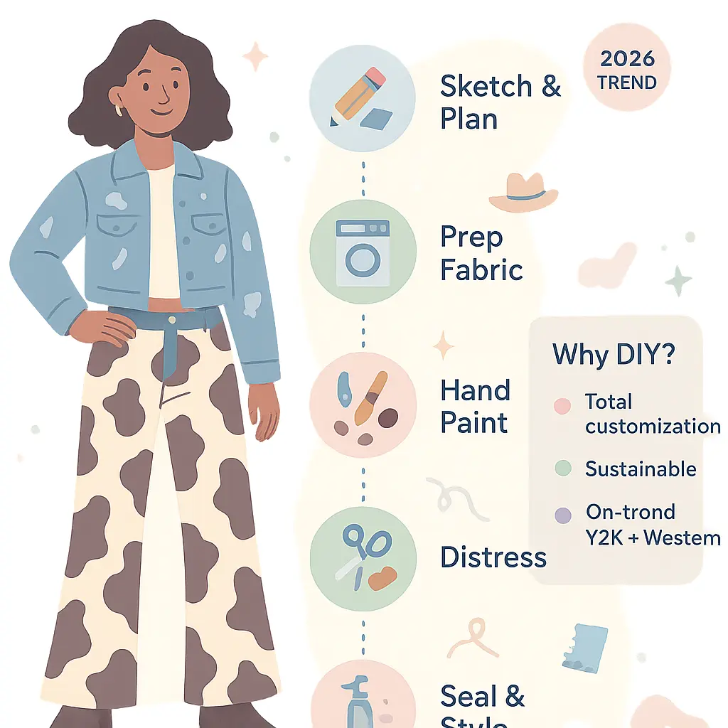 cow print flare jeans - Jacket