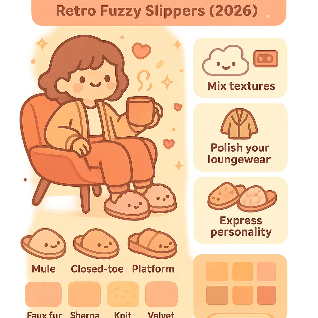 retro fuzzy slippers - Slippers