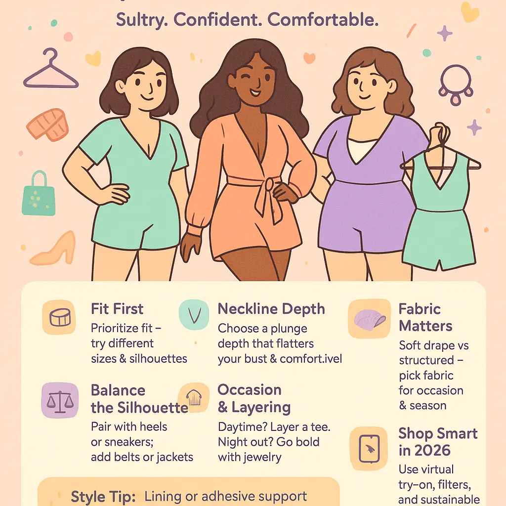 plunge neckline romper - Dresses