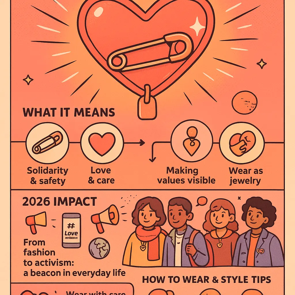 love safety pin - Pendant