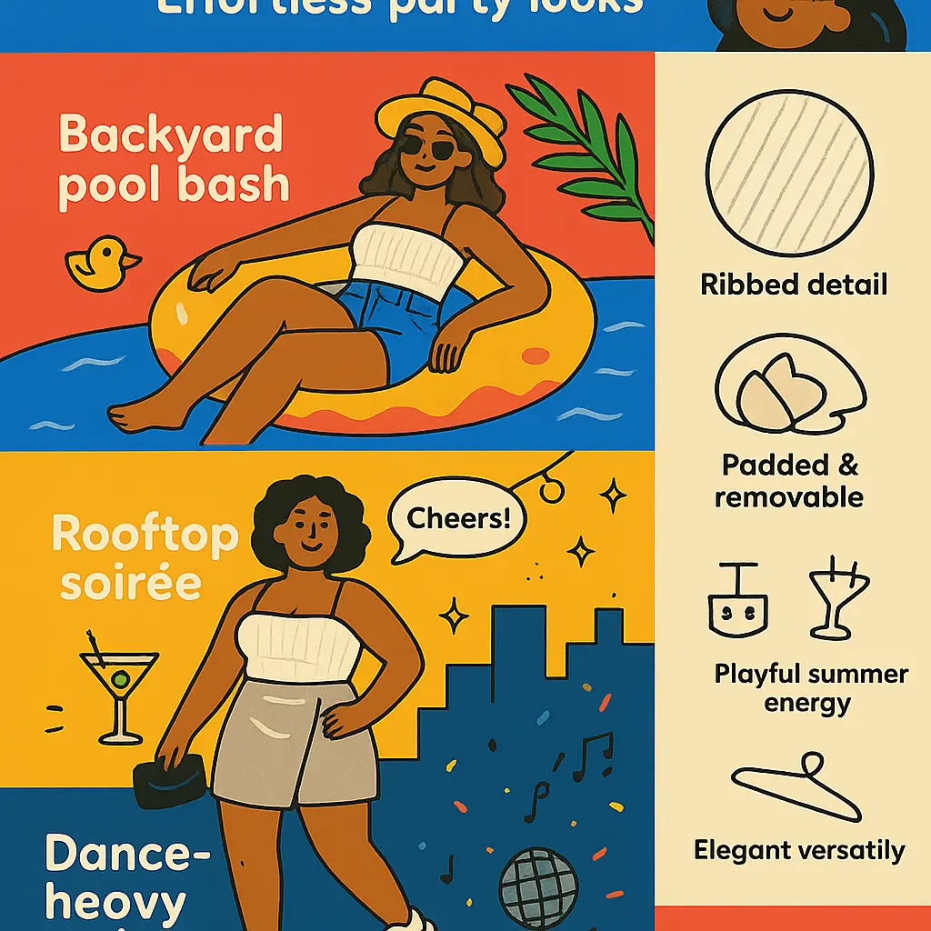 white ribbed tube top - Padded