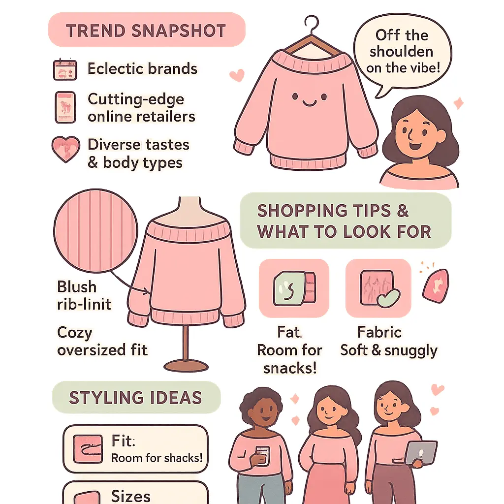 pink off shoulder sweater - Clothing