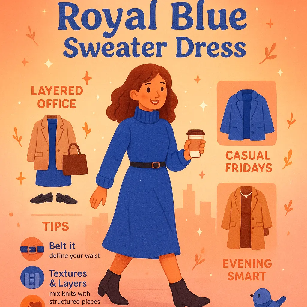 royal blue sweater dress - Dress