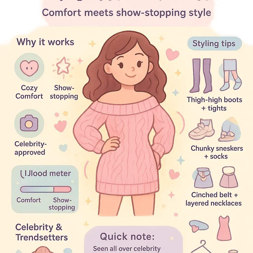 pink off shoulder sweater - Dress