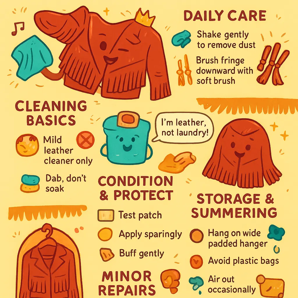 leather gallery fringe jacket - Vest