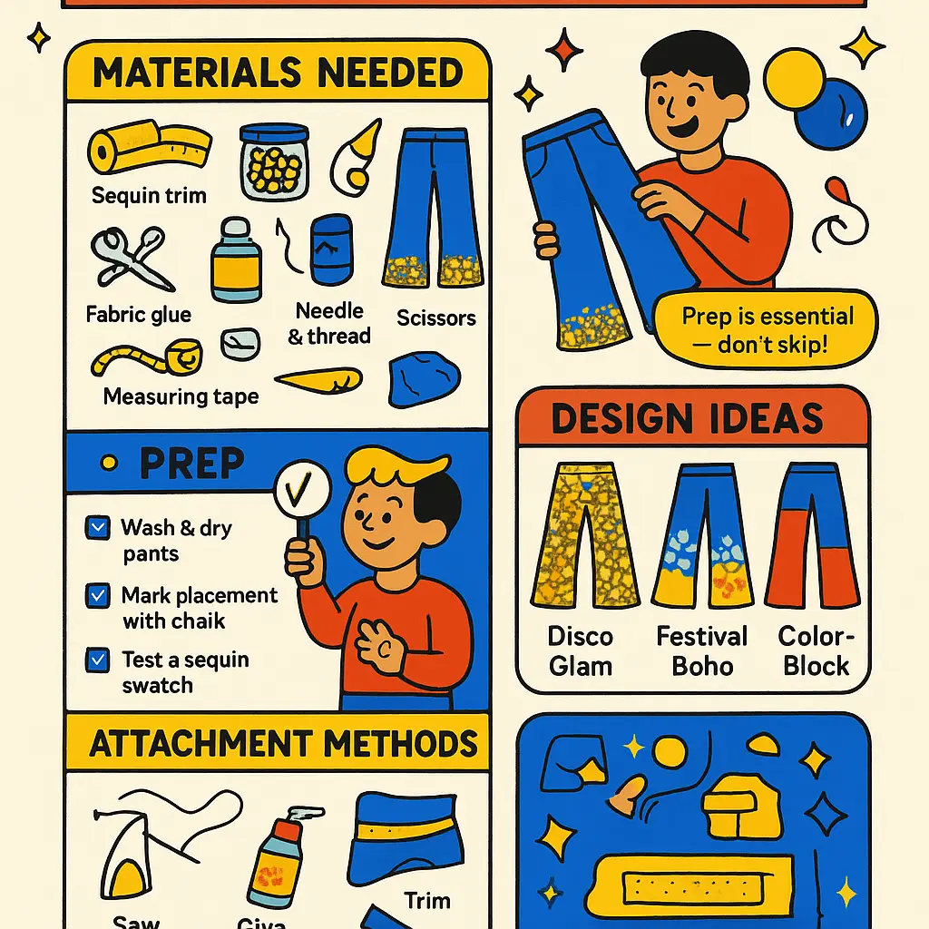 sequin bellbottoms - Vintage