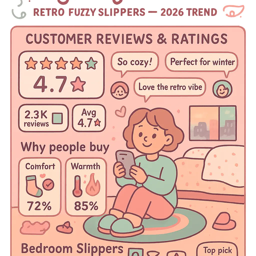 retro fuzzy slippers - Slippers