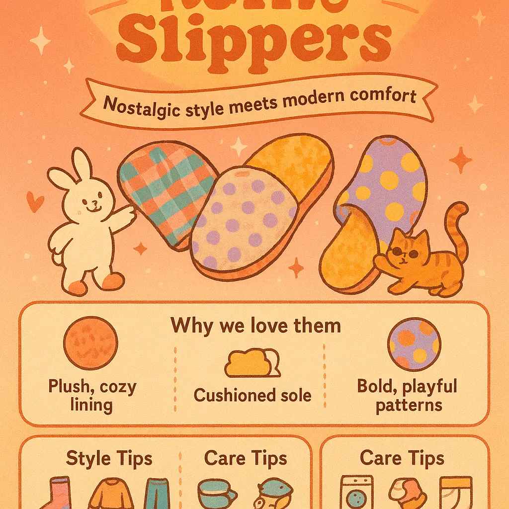 retro fuzzy slippers - Slippers