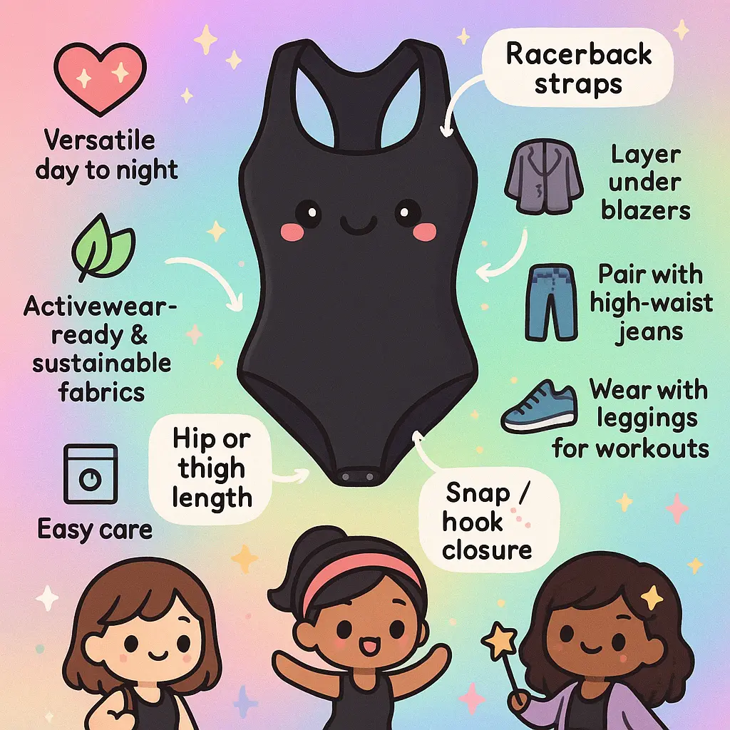 black racerback bodysuit - Bodysuit