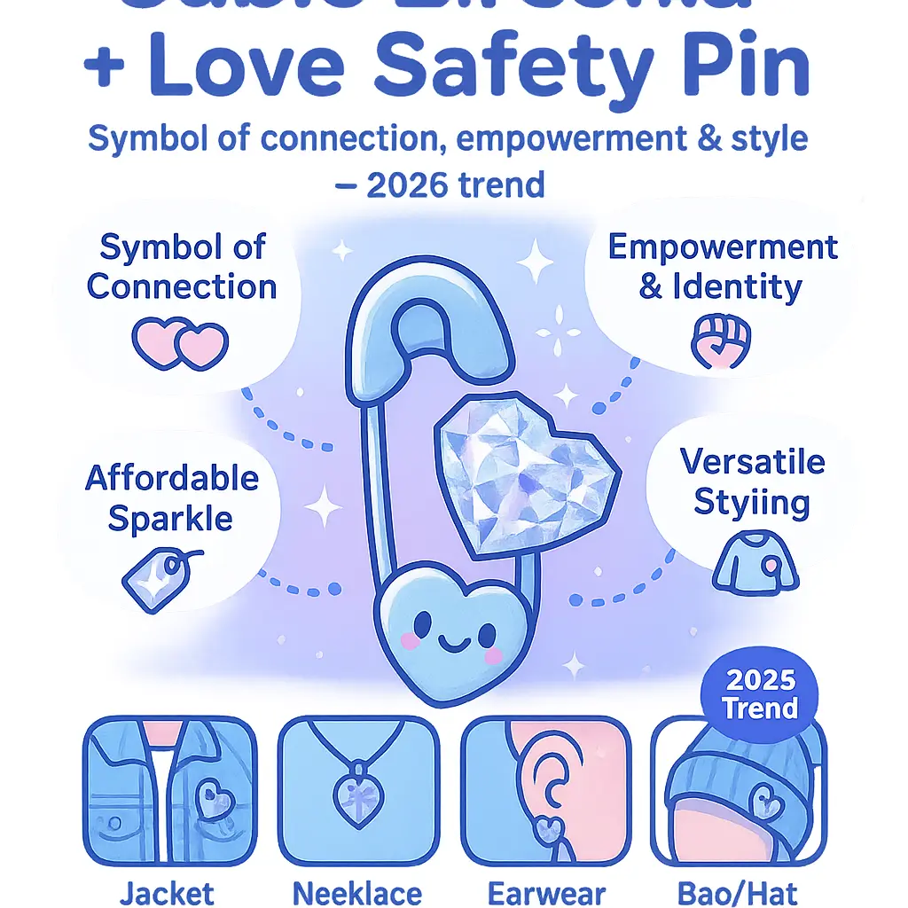 love safety pin - Zirconia