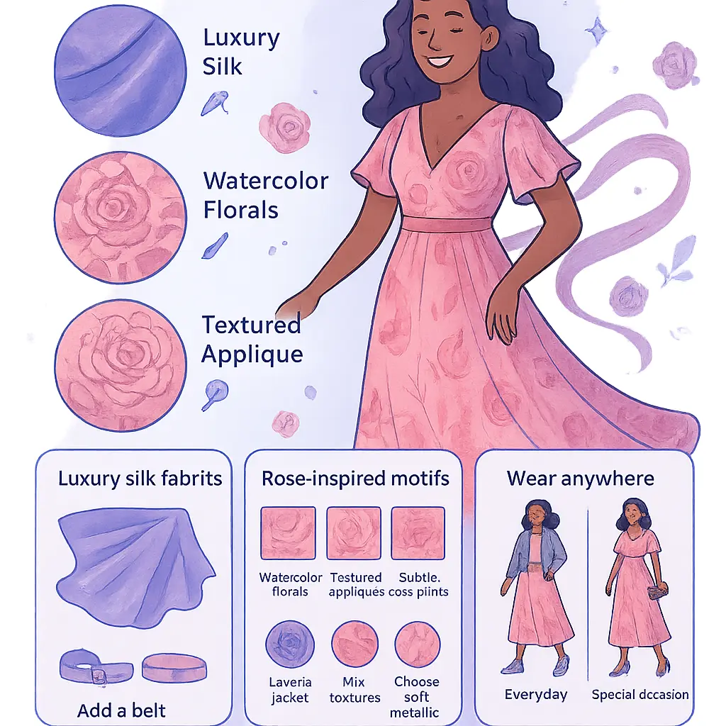 silk rose dress - Dress