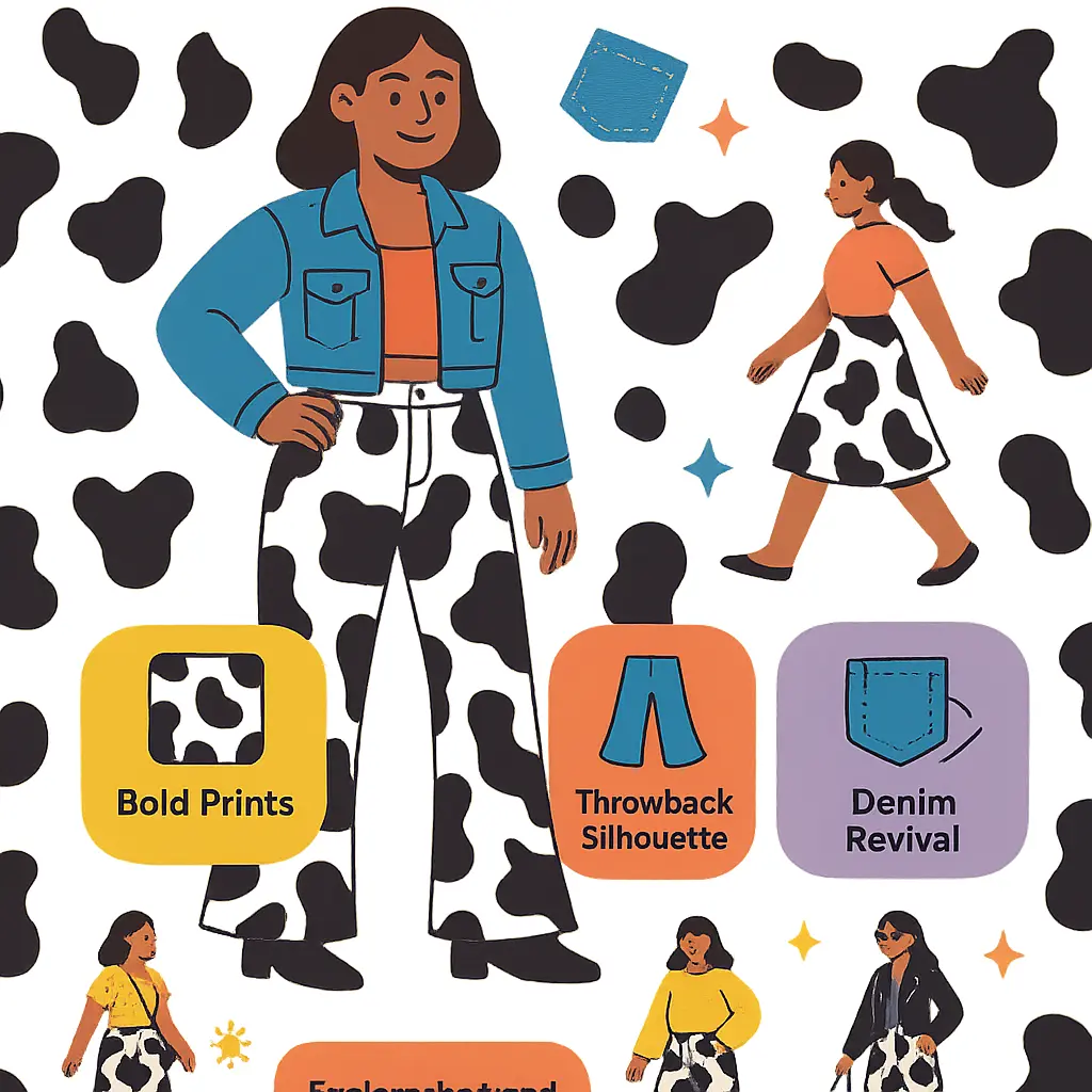 cow print flare jeans - Print