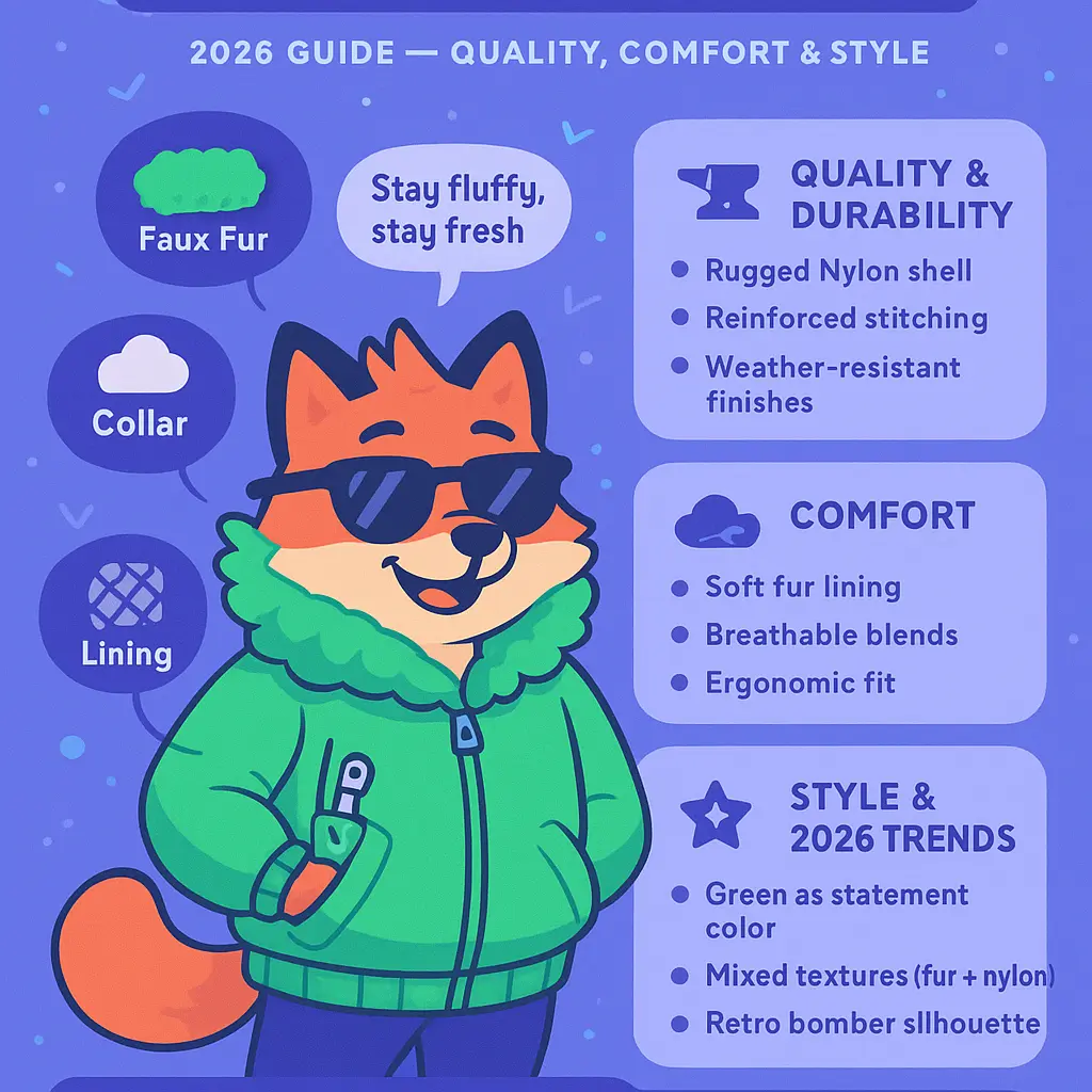 green fur bomber jacket - Accessories