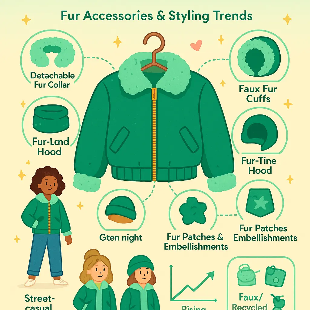 green fur bomber jacket - Accessories