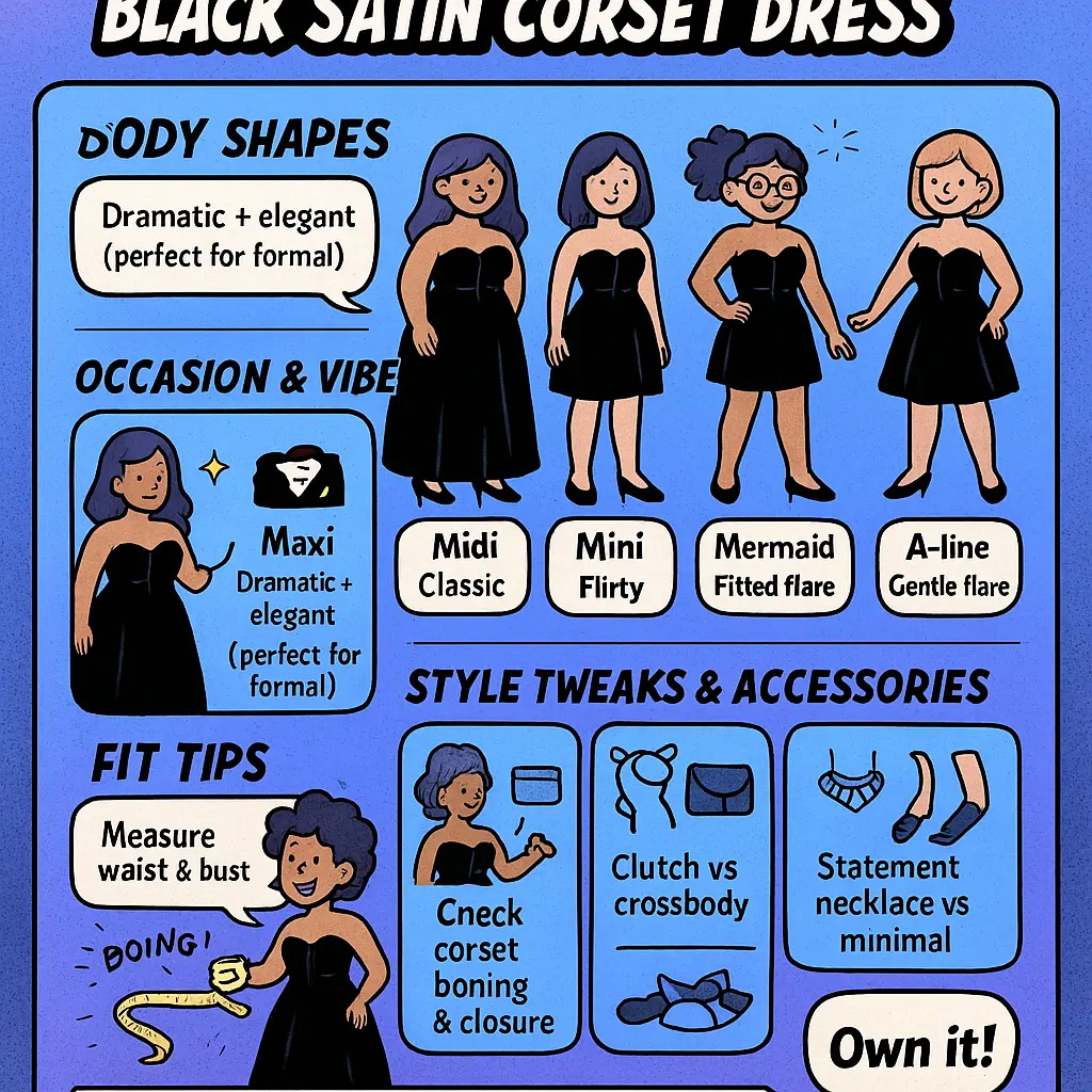 black satin corset dress - Dress