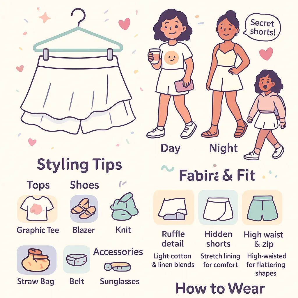 white ruffle skort - Skorts