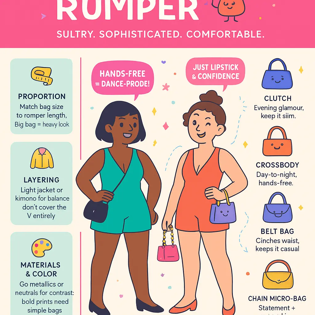 plunge neckline romper - Handbags