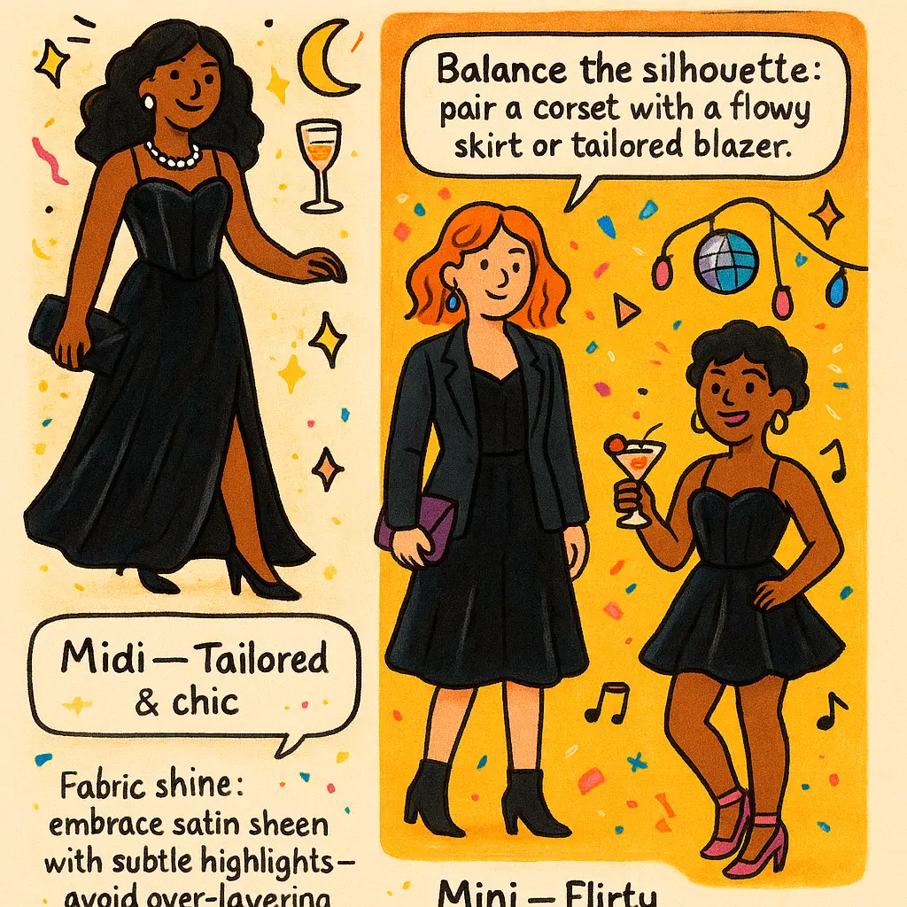 black satin corset dress - Party