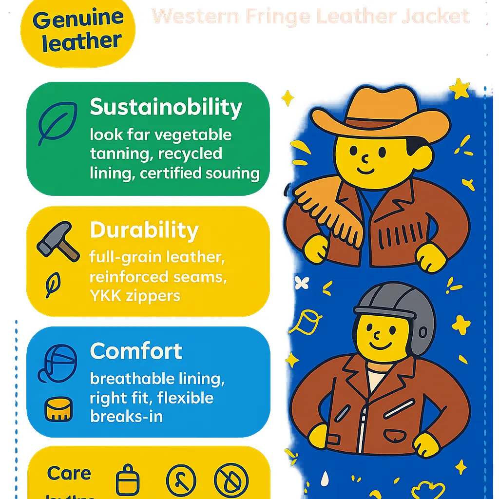 leather gallery fringe jacket - Western