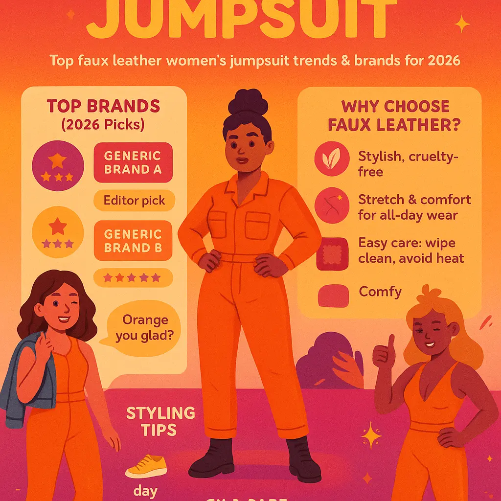 orange faux leather jumpsuit - Jumpsuit