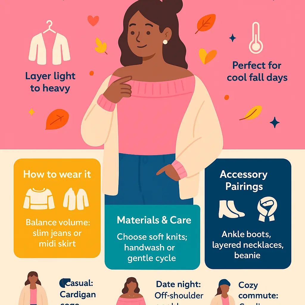 pink off shoulder sweater - Cardigan