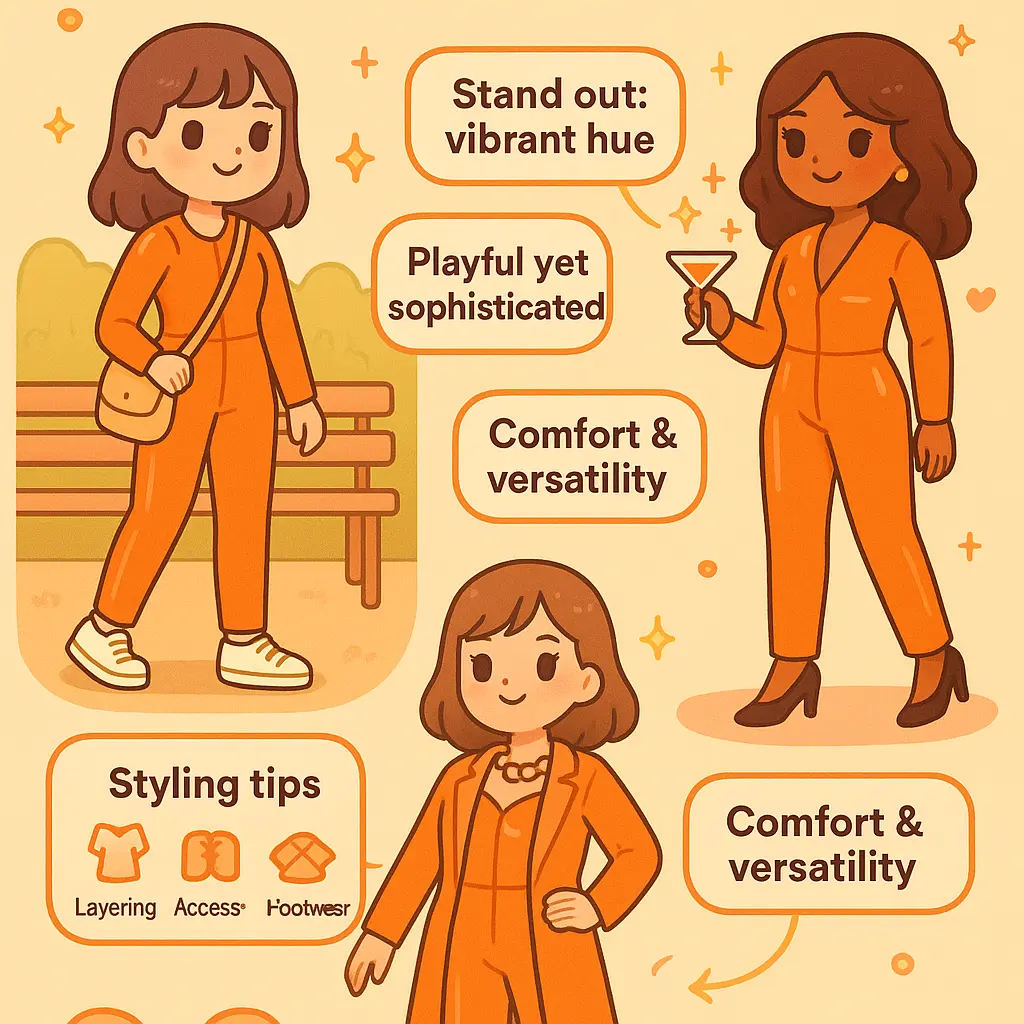 orange faux leather jumpsuit - Catsuit