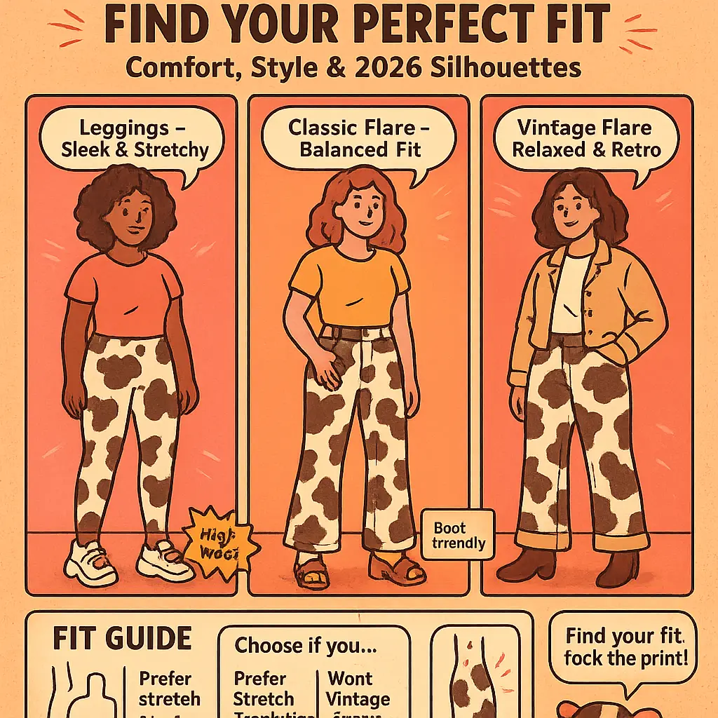 cow print flare jeans - Leggings